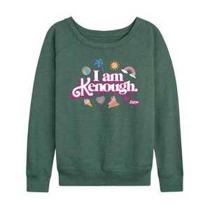 Women's - Barbie - I Am Kenough Icons Lightweight French Terry Wide Neck Long Sleeve Shirt - 1 of 4