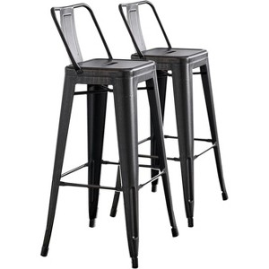 Lyngins Set of 2/4 Industrial Metal Bar Stools,Counter Chairs with Bucket Back,Stools for Kitchen Counter,Living Room - 1 of 4