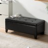 NicBex Modern 38.4" Storage Bench Leather Accent Stool with Button Tufted Top for Entryway and Living Room - 2 of 4