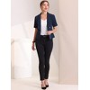 Allegra K Women's Regular Fit Shawl Collar Open Front Short Sleeve Work Office Suit Blazer - 3 of 4