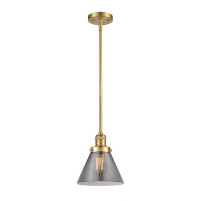 Cone - 1 Light Stem Hung Mini Pendant In Industrial Style-10 Inches Tall and 8 Inches Wide