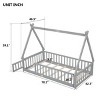 Platform Bed Frame Modern Tent Design with Guardrails for Kids Bedroom 78.2" Wide - 3irtyhousy - 4 of 4