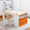 4 In 1 Kids Art Table and Chair Set,Toddler Craft Large Storage Desk With Portable Art Supply Organizer - 2 of 4
