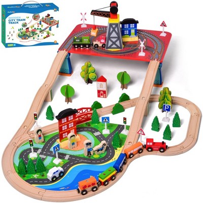 Wooden Train Set 12 Pcs – Wooden Track Train Toys For Toddlers