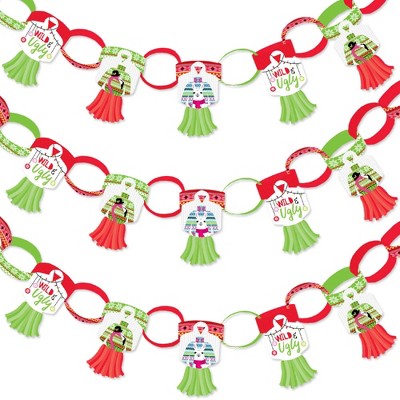 Big Dot of Happiness Wild and Ugly Sweater Party - 90 Chain Links & 30 Paper Tassels Decor Kit - Christmas Animals Party Paper Chains Garland- 21 feet