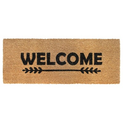 Tufted Welcome Long Arrow Doormat Black - Raj