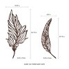 Wall Decor-Set of Two Metal Feather Hanging Wall Art Laser Cut Contemporary Nature Sculpture for Living Room, Bedroom, Kitchen by Lavish Home (Brown) - 3 of 4