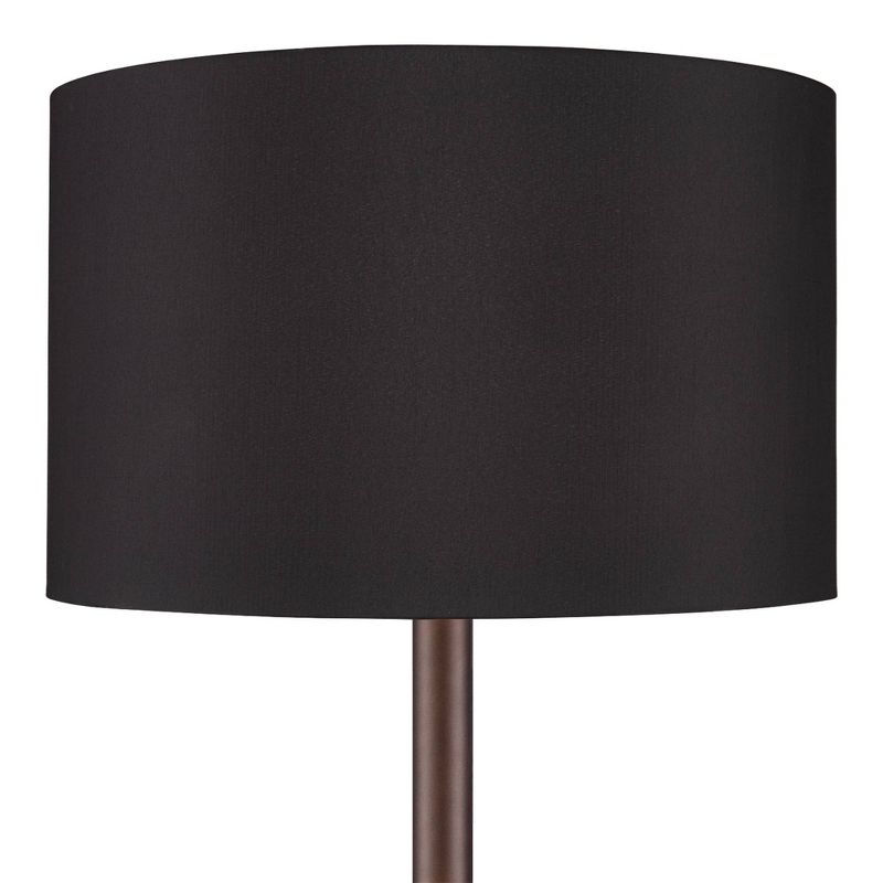 Possini Euro Design Meridian Modern 72" Tall Floor Lamp Oil Rubbed Bronze Metal Light Blaster LED Black Drum Shade for Living Room Bedroom, 3 of 7