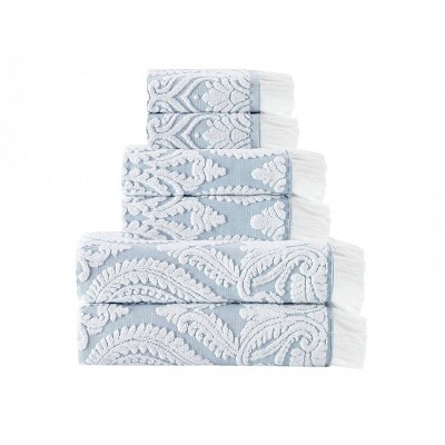 Enchante Home Luna Turkish Cotton Towel 6 Piece Set - Silver
