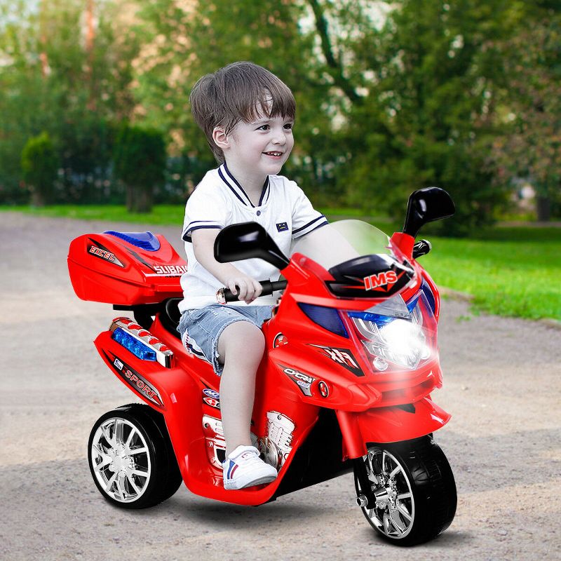 Costway 3 Wheel Kids Ride On Motorcycle 6V Battery Powered Electric Toy Power Bicycle, 2 of 11