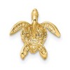 Black Bow Jewelry 14k Yellow Gold Small 13mm or Medium 18mm Sea Turtle Slide Pendant - 3 of 4