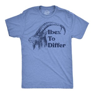 Mens Funny T Shirts Ibex To Differ Sarcastic Animal Graphic Novelty Tee For Men - Crazy Dog Men's T Shirt - 1 of 4