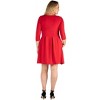 24seven Comfort Apparel Perfect Fit and Flare Plus Size Pocket Dress - 3 of 4