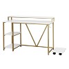 NicBex Home Office Desk Morden Computer Desk with Open Shelves, Stand with Wheels, Side Hook, Wooden Desktop and Metal Legs for Study and Work - 3 of 4