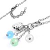 ELYA Women's Colorful Beads Heart Drop Steel Necklace - 17" - 4 of 4