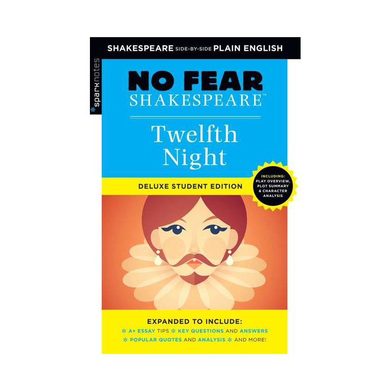 Twelfth Night: No Fear Shakespeare Deluxe Student Edition - (Sparknotes No Fear Shakespeare) by  Sparknotes & Sparknotes (Paperback), 1 of 2