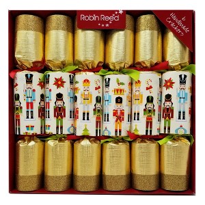 Robin Reed English Holiday Christmas Crackers – Traditional Nutcracker, Set of 6, 12" Each, Ages 13+ - 1 of 4