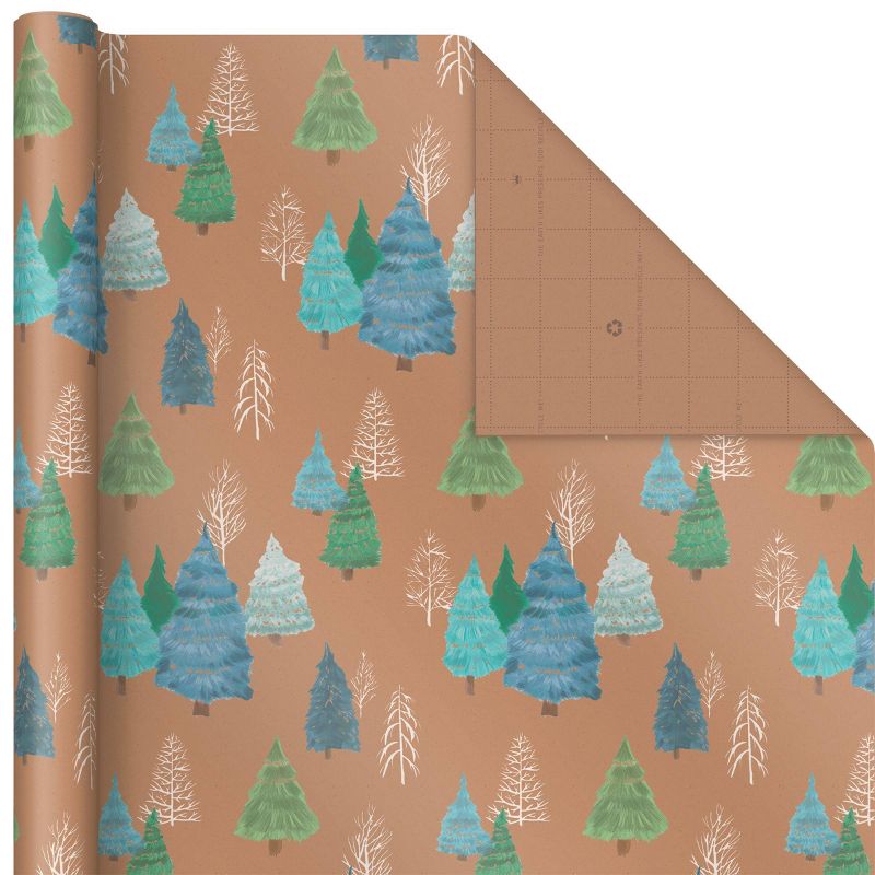 Hallmark Holiday Sustainable Kraft Tri-Pack Wrapping Paper, 5 of 9