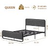 Queen Metal Bed Frame with Curved Upholstered Headboard & Footboard - 10.3" Underbed Space, No Box Spring, Easy Assembly (Grey) - 2 of 4
