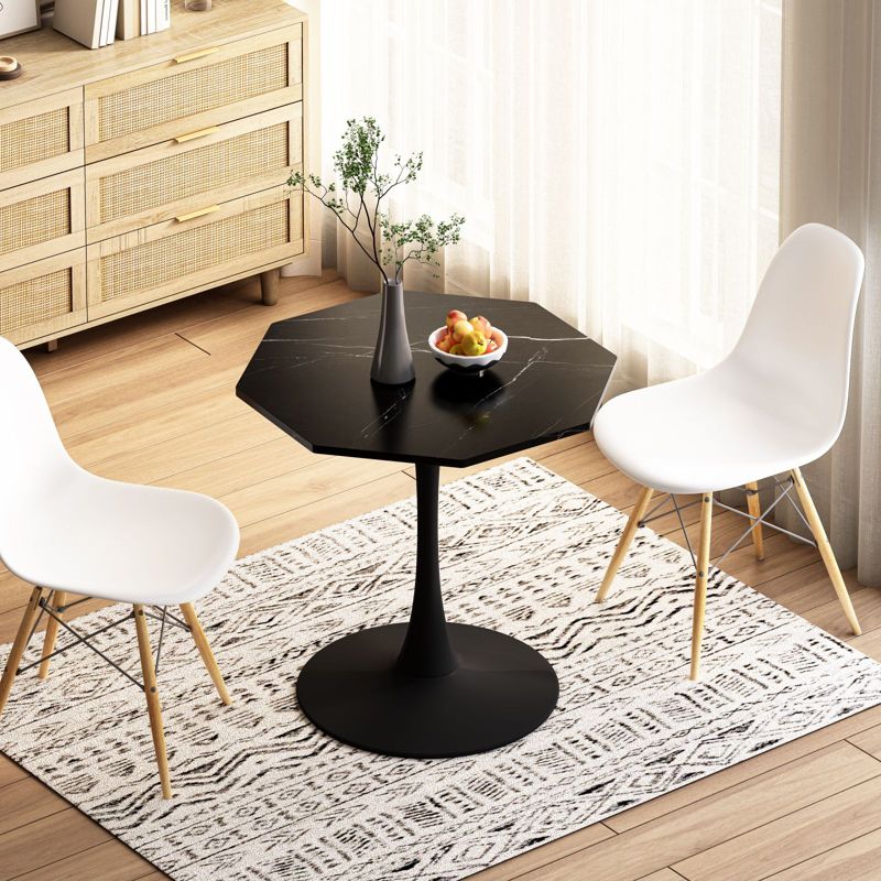 Haven Small Round Dining Table,31.5'' With Metal Pedestal Dining Table Base-Maison Boucle, 1 of 10