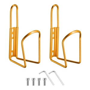 Unique Bargains Aluminum Universal Bicycle Water Bottle Cages 5.7" 2 Pcs with Screws and Wrenches - 1 of 4