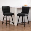 Bekrvio 26" Swivel Counter Height Bar Stools Set of 2,Modern Faux Leather Upholstered with Back,Counter Stool Chairs for Kitchen Island - 3 of 4