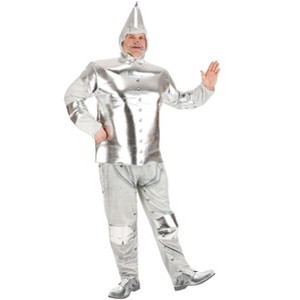 HalloweenCostumes.com Plus Size Wizard of Oz Tin Man Costume for Adults, Silver Metallic Tin Man Suit Outfit for Halloween - 1 of 4