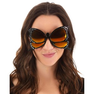 HalloweenCostumes.com One Size Women Womens elope Orange Butterfly Halloween Costume Glasses Accessory, Orange/Black - 1 of 1