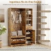 VINGLI Hall Tree with Bench and Shoe Storage,Coat Entryway with Peg Board&Hooks, 6-in-1 Large Coat Rack with Shoe Storage, 73" Tall Rustic Brown - 3 of 4
