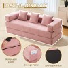 Chenille Folding Sofa Bed with Removable Cover & Pillows - 3 of 4
