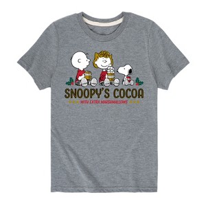 Boys' - Peanuts - Snoopy's Cocoa Christmas Short Sleeve Graphic T-Shirt - 1 of 4