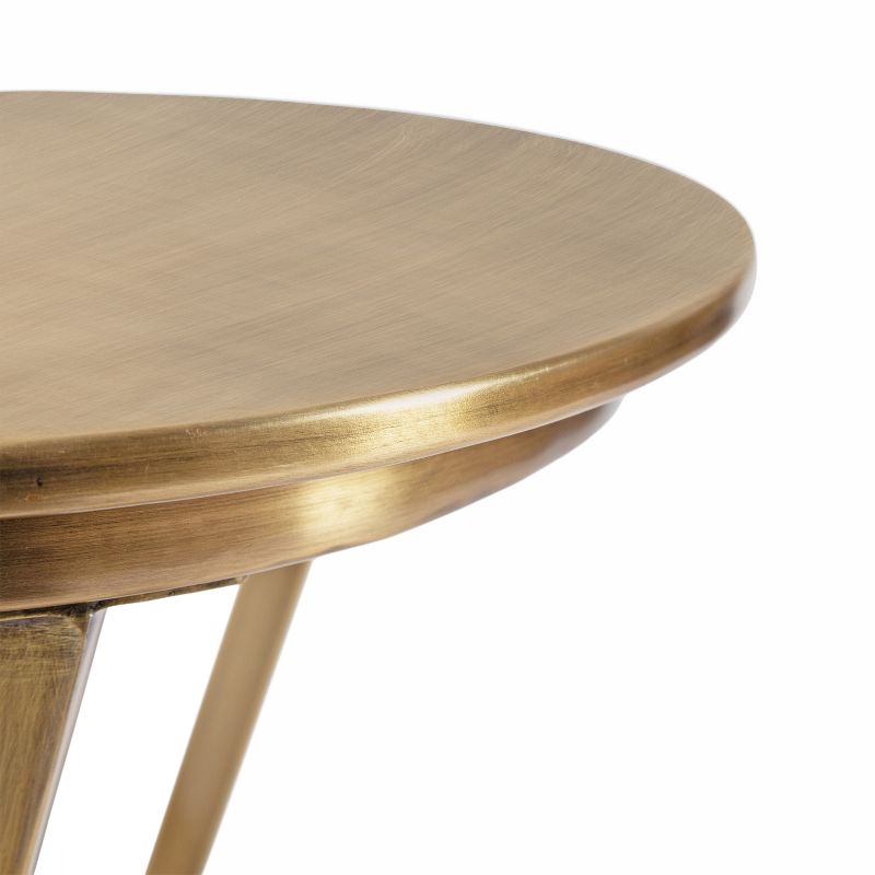 Kate and Laurel Aja Round Metal Side Table, 15x15x23, Gold, 3 of 10