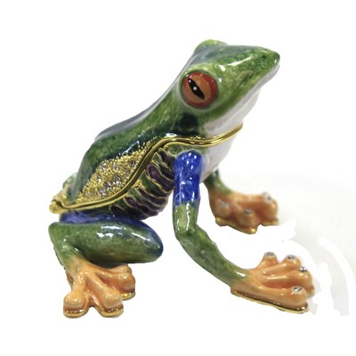 Hinged Trinket Box 2.0" Tree Frog Color Changing  -  Decorative Figurines