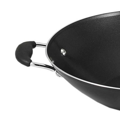 T-Fal 14" Black Nonstick Aluminum Wok with Helper Handle