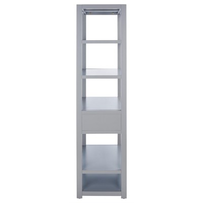 Johni 74" Gray Mahogany 1-Drawer 5-Shelf Etagere