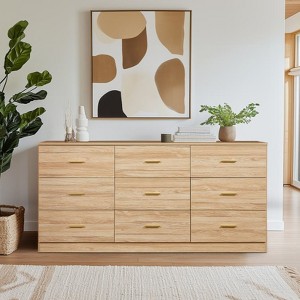 GDFStudio Rowan Farmhouse Wooden 9-Drawer Dresser - 1 of 4