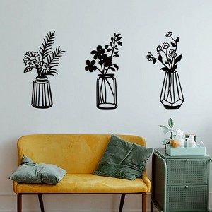 3pcs Plant Flowers Wall Decor,Minimalist Hanging Wall Art For Kitchen Outdoor Bedroom Dining Room - 1 of 4