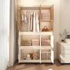 Portable Wardrobe Closet Storage Organizer for Clothes, Armoire Wardrobe Closet with Wheels for Bedroom, Office - 2 of 4