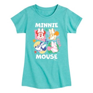 Girls' - Disney - Minnie Mouse Multicolored Grid Fitted Short Sleeve Graphic T-Shirt - 1 of 4