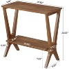 Tribesigns 2-Tier Solid Wood End Table,  Storage Shelves Side Table with Sturdy Legs, for Small Spaces, Bedroom, Apartment - 2 of 4