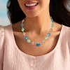 Ross-Simons Pink and Tonal Blue Chalcedony Necklace in 18kt Gold Over Sterling - 2 of 3