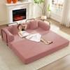 Mjkone Convertible Pull Out Sleeper Sofa Bed with Pillows&Movable armrest,Folding Mattress Couch, Removable Washable Floor Sofa - 2 of 4
