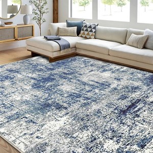 Boersma Machine Washable Area Rug 5x7 – Vintage & Modern Abstract Design, Soft Low Pile Non-Slip Carpet for Living Room, Bedroom or Home Office - 1 of 4