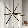 DORESshop Modern LED Chandelier with Dimmable Lights, Matte Black Finish, 3-Color Temperature Adjustable for Kitchen, Dining Room, and Living Room - 2 of 4