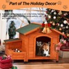 phiestina Wooden Feral Dog House, 32"x34.5"x29.5", with Food Bowl & Storage Bucket for Indoor/Outdoor Use - 4 of 4