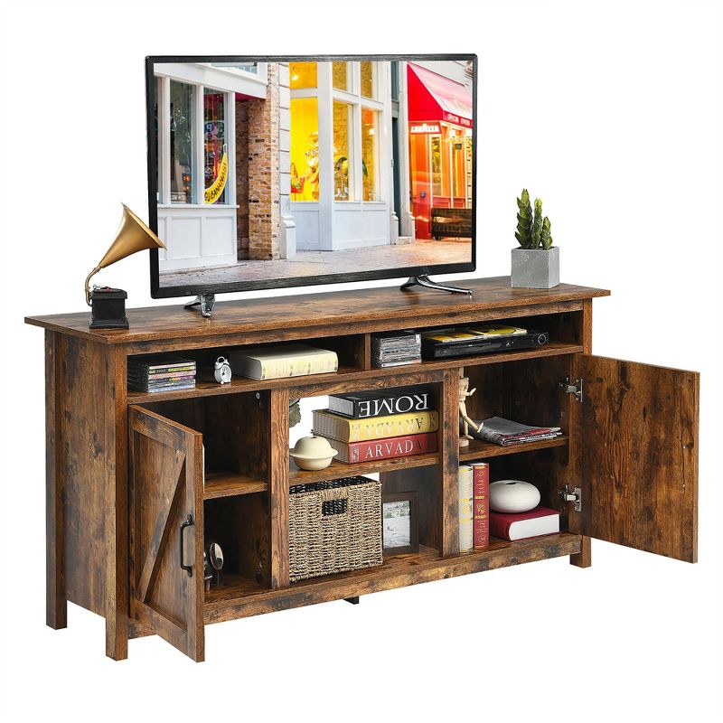 Costway 60''Industrial TV Stand Entertainment Console Center w/ Shelve & Cabinet, 1 of 13