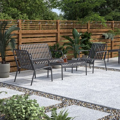 Charcoal Steel 4-Piece Outdoor Conversation Set