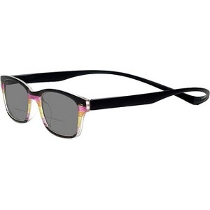 Magz Greenwich Magnetic Front Connecting Polarized Sun OR Bi-Focal Sunglasses in Rainbow Stripe Multi-Color Black - 1 of 4