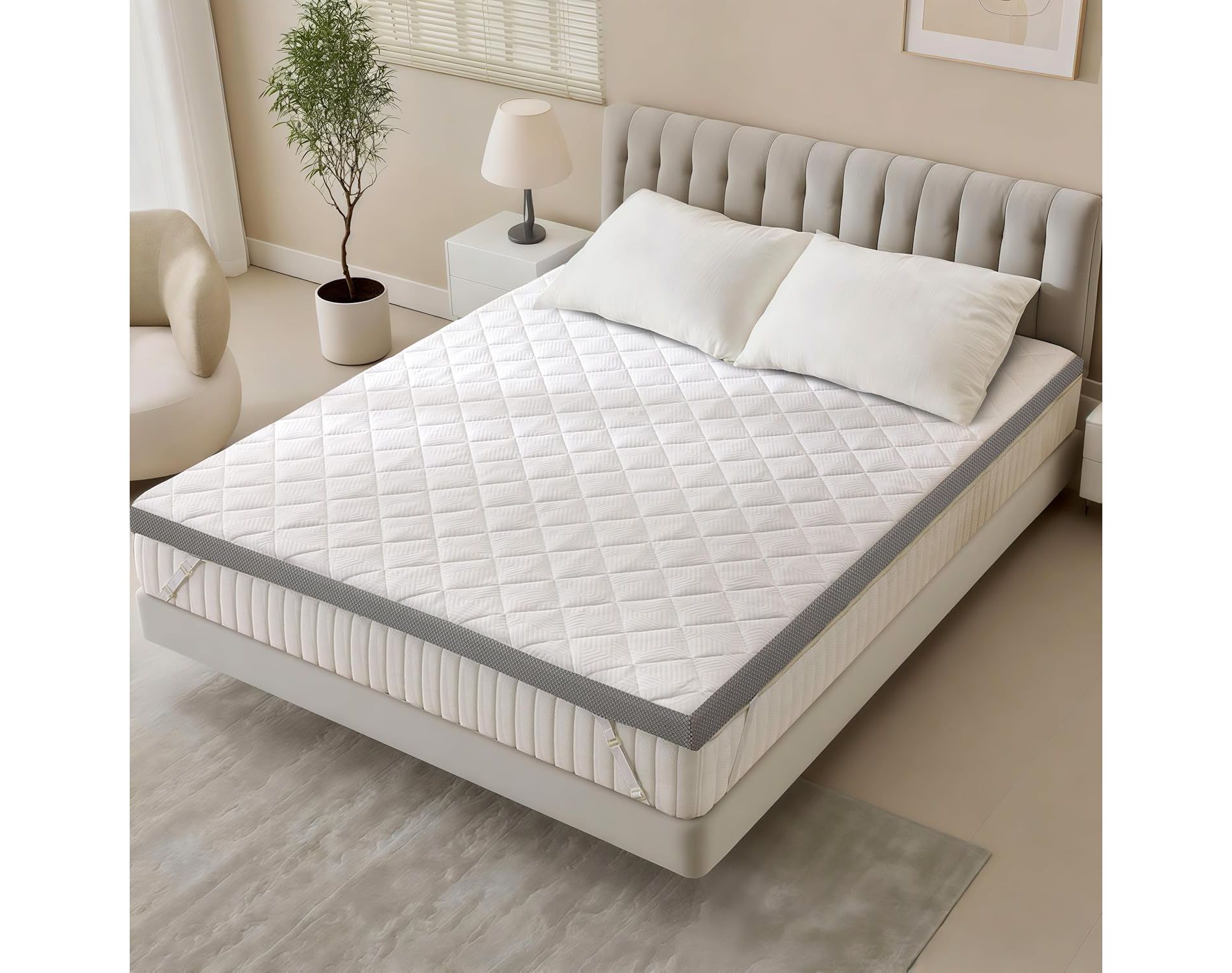 Dyonery 3 Inch Extra Firm Mattress Topper with Removable Cover for Pain Relieving,High-Density Foam Bed Topper,No Smell,CertiPUR-US
