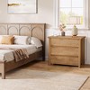 KIGFTSOD 32" Farmhouse Nightstand with 3 Drawers,Brown - 3 of 4